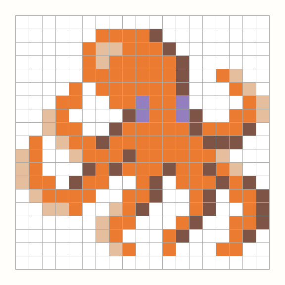 Octopus Perler Bead Pattern editable grid preview