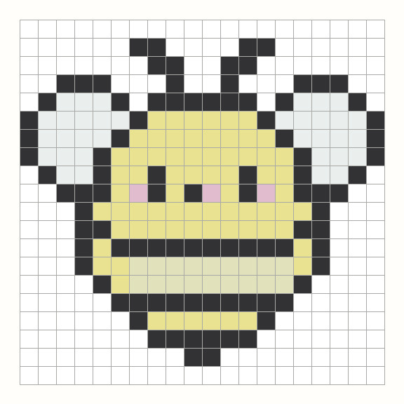 Bee Perler Bead Pattern editable grid preview