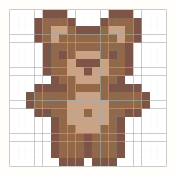 Bear Perler Bead Pattern editable grid preview