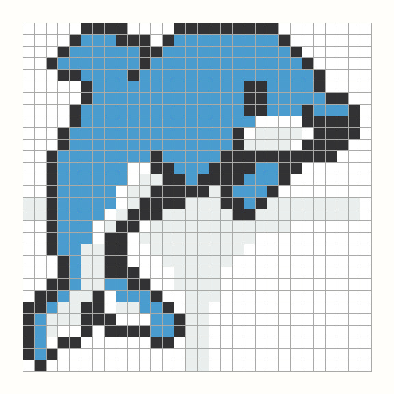 Dolphin Perler Bead Pattern editable grid preview