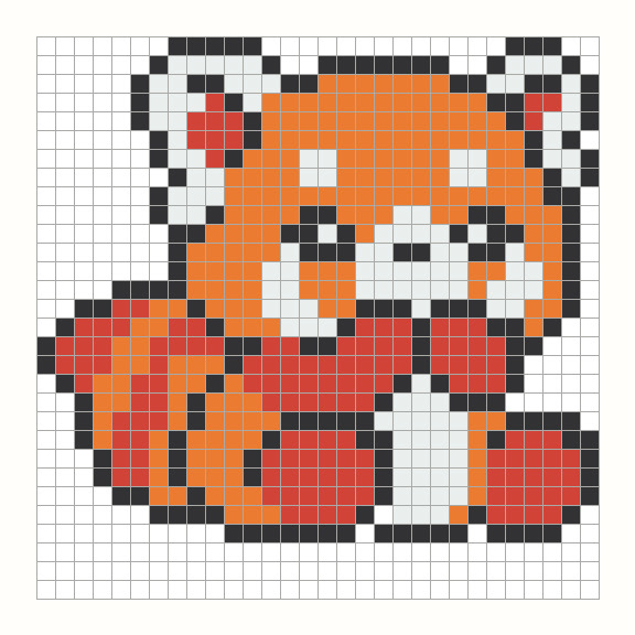 Red Panda Perler Bead Pattern preview