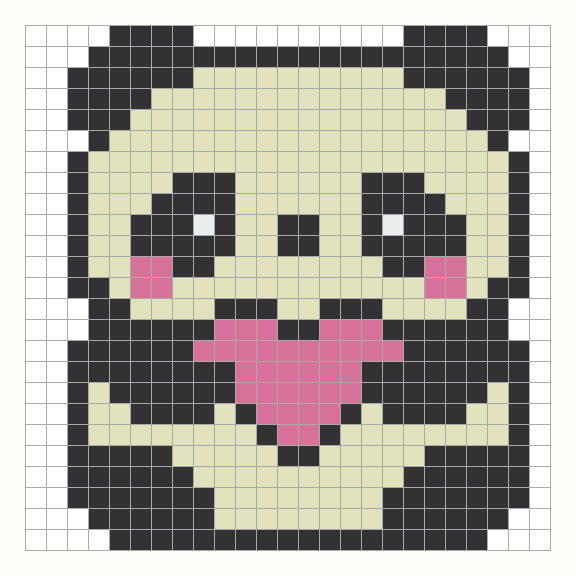 Panda Perler Bead Pattern editable grid preview