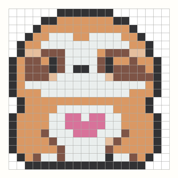 Sloth Perler Bead Pattern editable grid preview