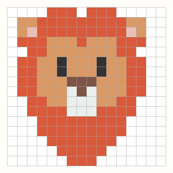 Lion Perler Bead Pattern editable grid preview