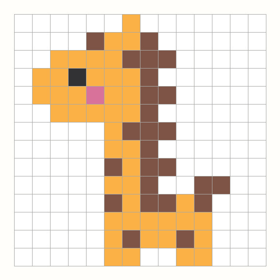 Giraffe Perler Bead Pattern editable grid preview