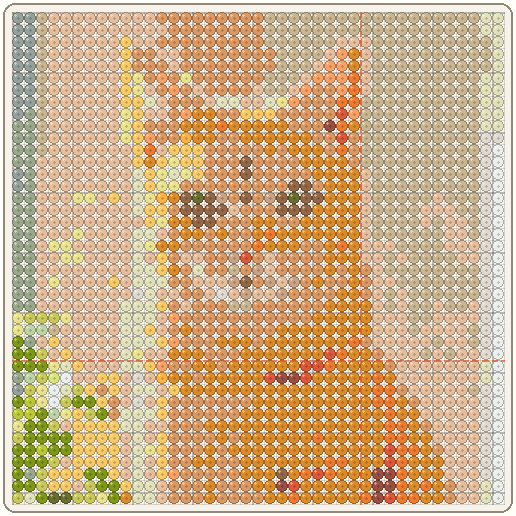 Orange tabby converted to a bead pattern