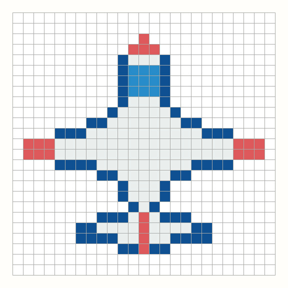 Airplane Perler Bead Pattern editable grid preview