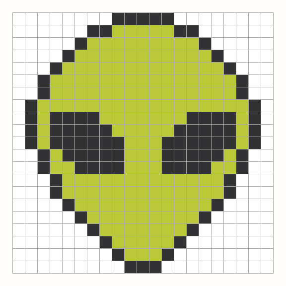 Alien Perler Bead Pattern editable grid preview