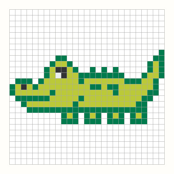 Alligator Perler Bead Pattern editable grid preview