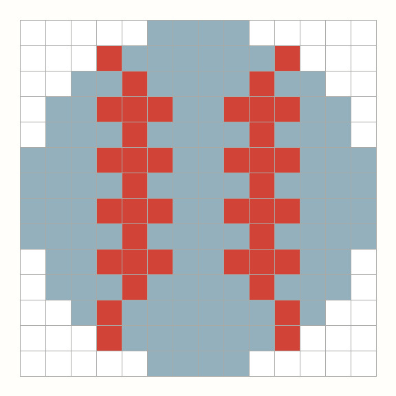 Baseball Perler Bead Pattern editable grid preview