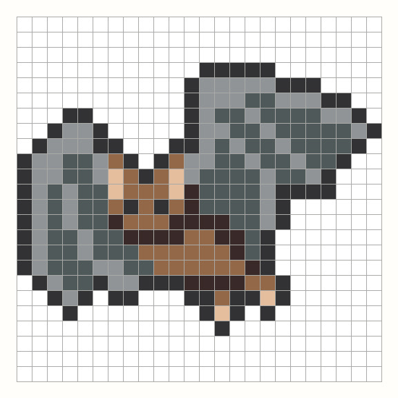 Bat Perler Bead Pattern editable grid preview