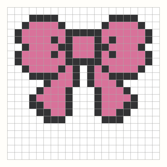 Bow Perler Bead Pattern editable grid preview