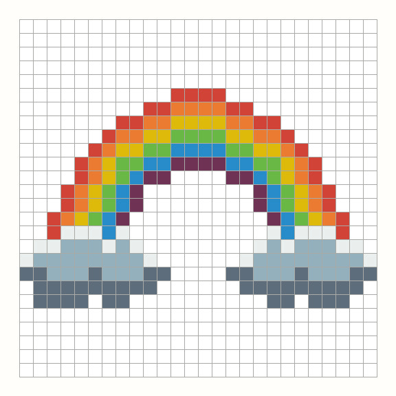 Rainbow Perler Bead Pattern editable grid preview