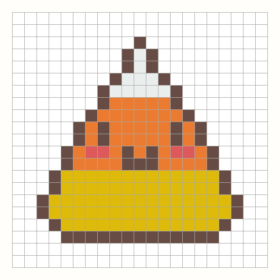 Candy Corn Perler Bead Pattern editable grid preview