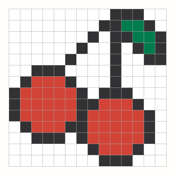 Cherry Perler Bead Pattern editable grid preview