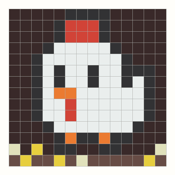 Chicken Perler Bead Pattern editable grid preview