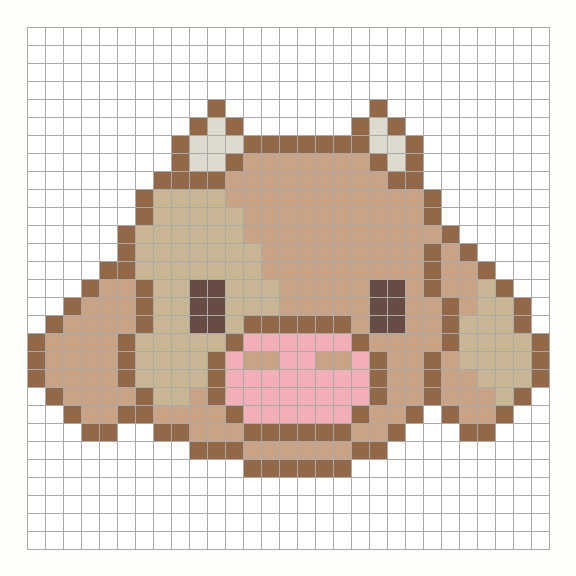 Cow Perler Bead Pattern editable grid preview