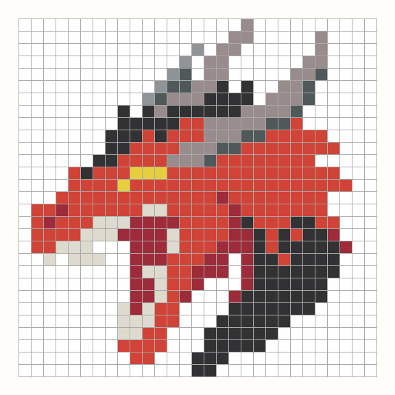 Dragon Perler Bead Pattern editable grid preview