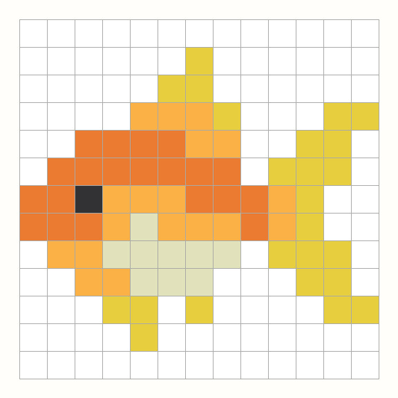 Fish Perler Bead Pattern editable grid preview