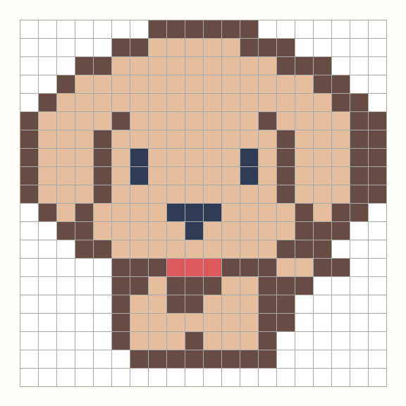 Puppy Perler Bead Pattern editable grid preview