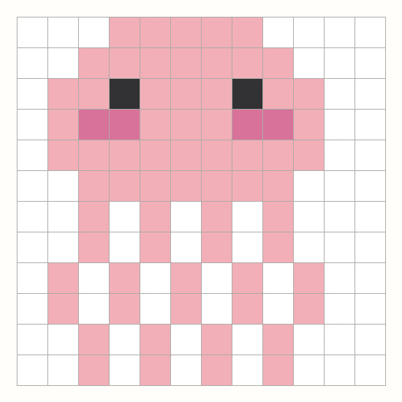Jellyfish Perler Bead Pattern editable grid preview