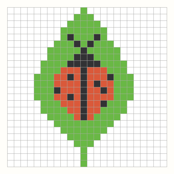 Ladybug Perler Bead Pattern editable grid preview