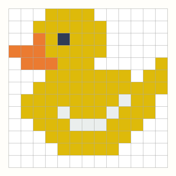 Duck Perler Bead Pattern editable grid preview