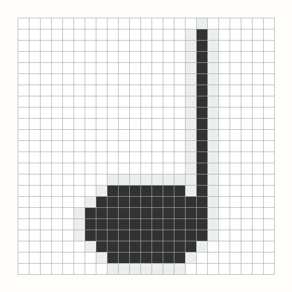 Music Note Perler Bead Pattern editable grid preview