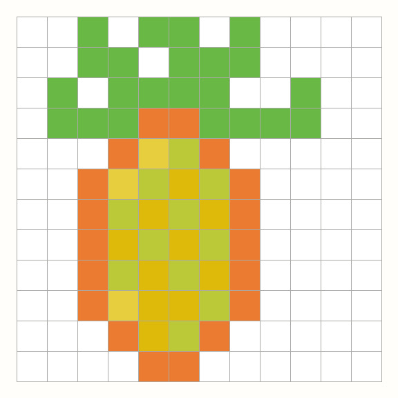 Pineapple Perler Bead Pattern editable grid preview