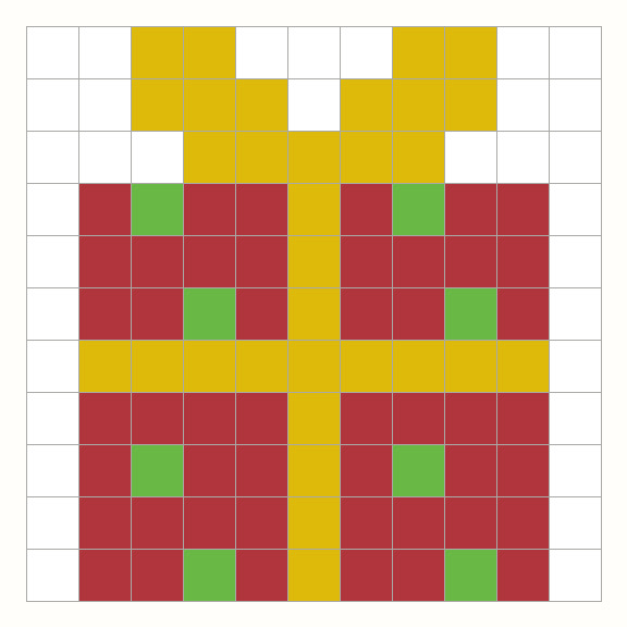 Perler Bead Present Pattern editable grid preview