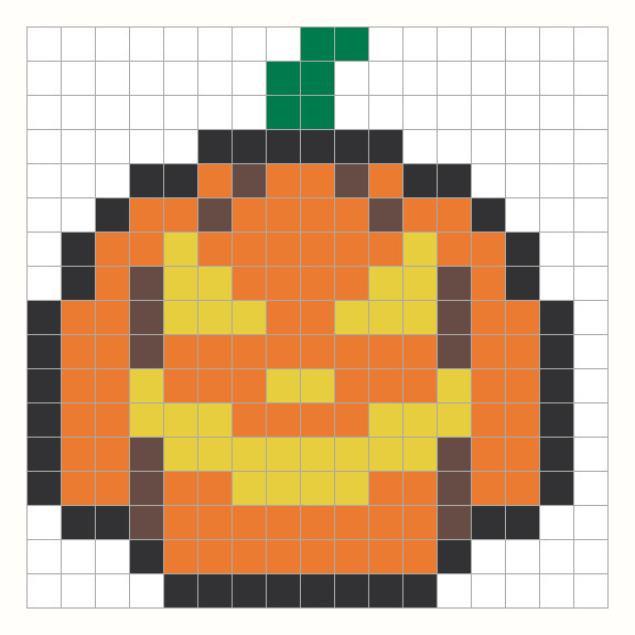 Pumpkin Perler Bead Pattern editable grid preview