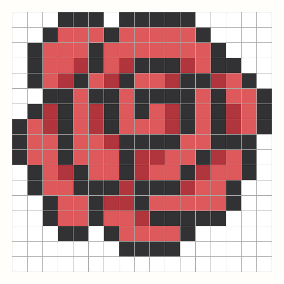 Rose Perler Bead Pattern editable grid preview