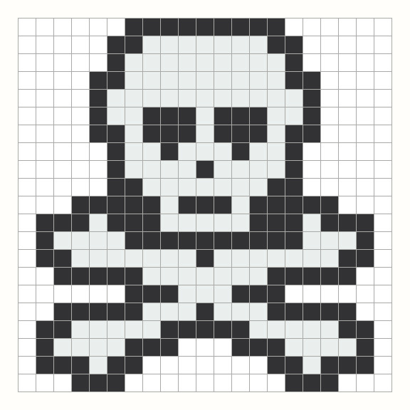Perler Bead Skull Pattern editable grid preview