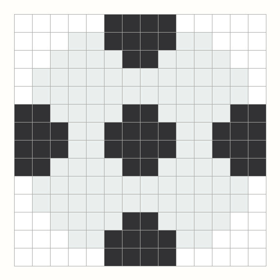 Perler Bead Soccer Ball Pattern editable grid preview