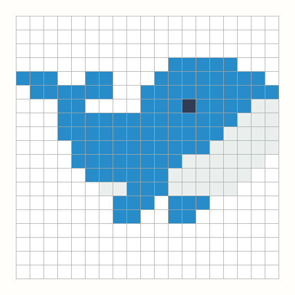 Whale Perler Bead Pattern editable grid preview