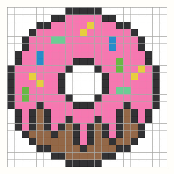 Donut Perler Bead Pattern editable grid preview