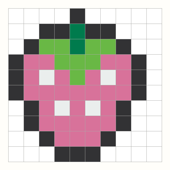 Strawberry Perler Bead Pattern editable grid preview
