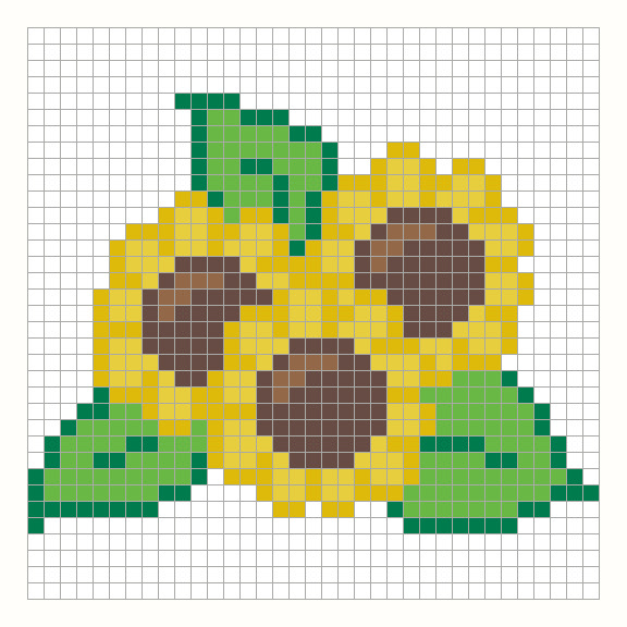 Sunflower Perler Bead Pattern editable grid preview