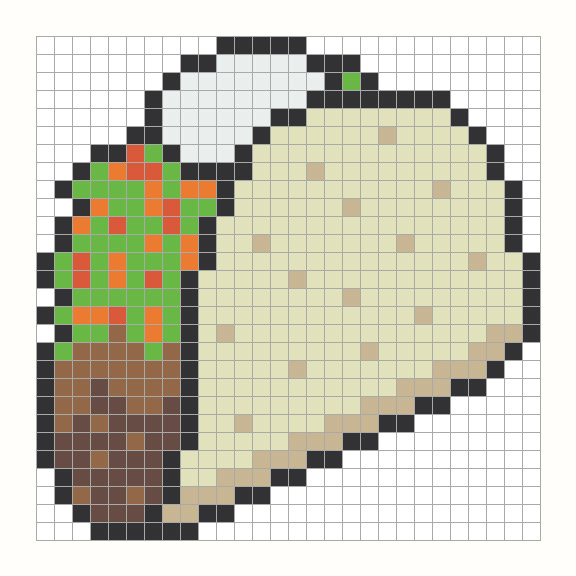 Taco Perler Bead Pattern editable grid preview