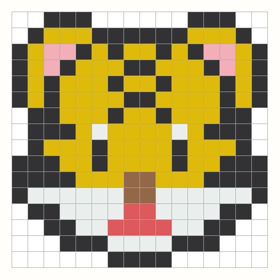 Tiger Perler Bead Pattern editable grid preview