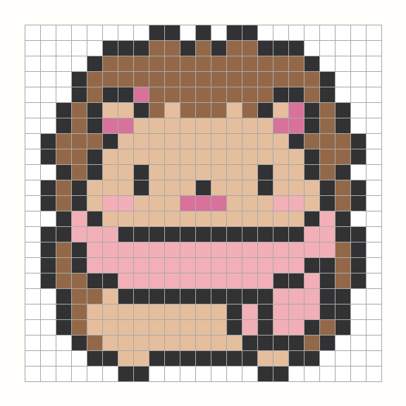 Hedgehog Perler Bead Pattern editable grid preview