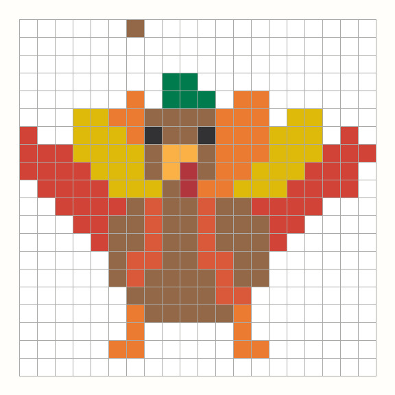 Perler Bead Turkey editable grid preview