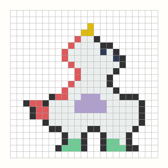 Unicorn Perler Bead Pattern editable grid preview