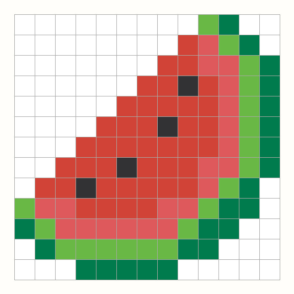 Watermelon Perler Bead Pattern editable grid preview
