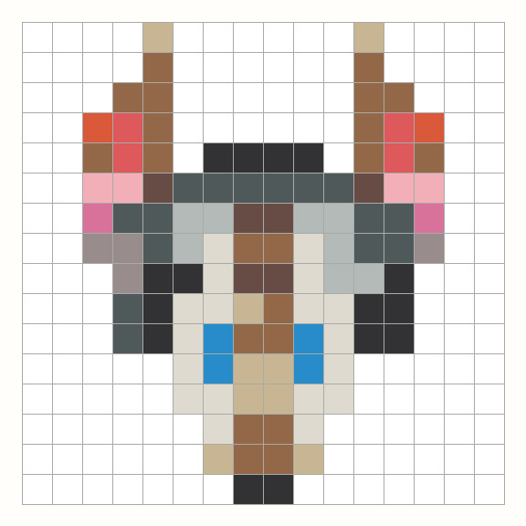 Perler Bead Wolf Pattern editable grid preview