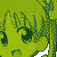 Wikipe-tan face in Handheld 4: 64 by 64 pixels and 4 actual colors